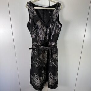 White House Black Market Womens Dress Size 2 Jacquard Fit and Flare Pockets‎